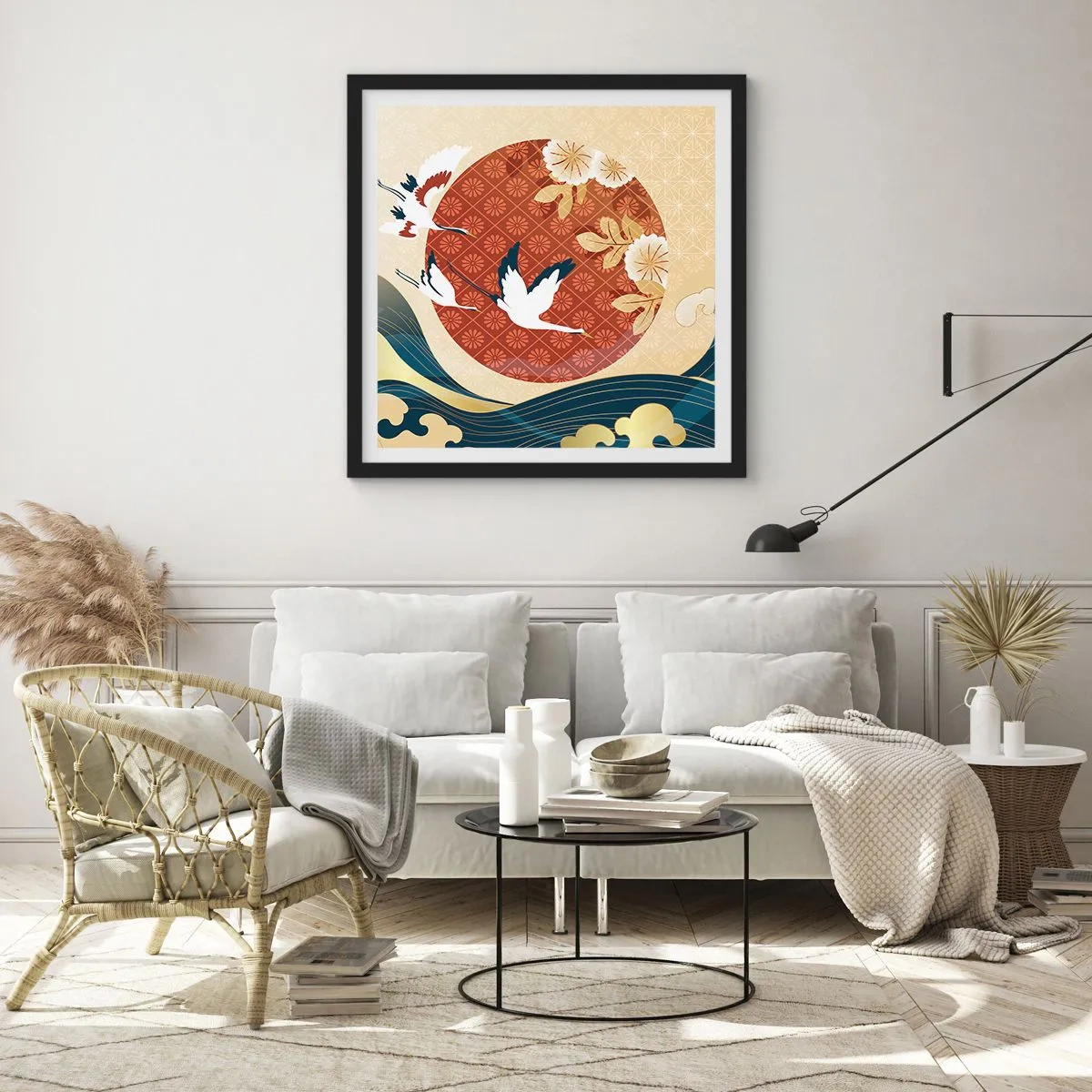 Poszter fehér keretben - Japán mese - 40x40 cm