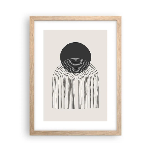 Poszter világos tölgy keretben - Remegés és biztosság - 30x40 cm