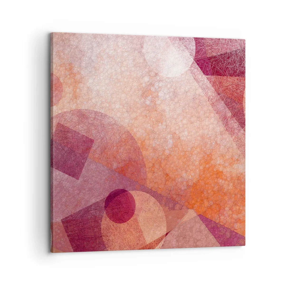 Vászonkép - Geometriai transzformációk rózsaszínben - 60x60 cm