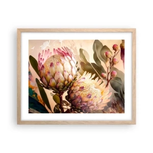 Poszter világos tölgy keretben - Gyengéden átölelve - 50x40 cm