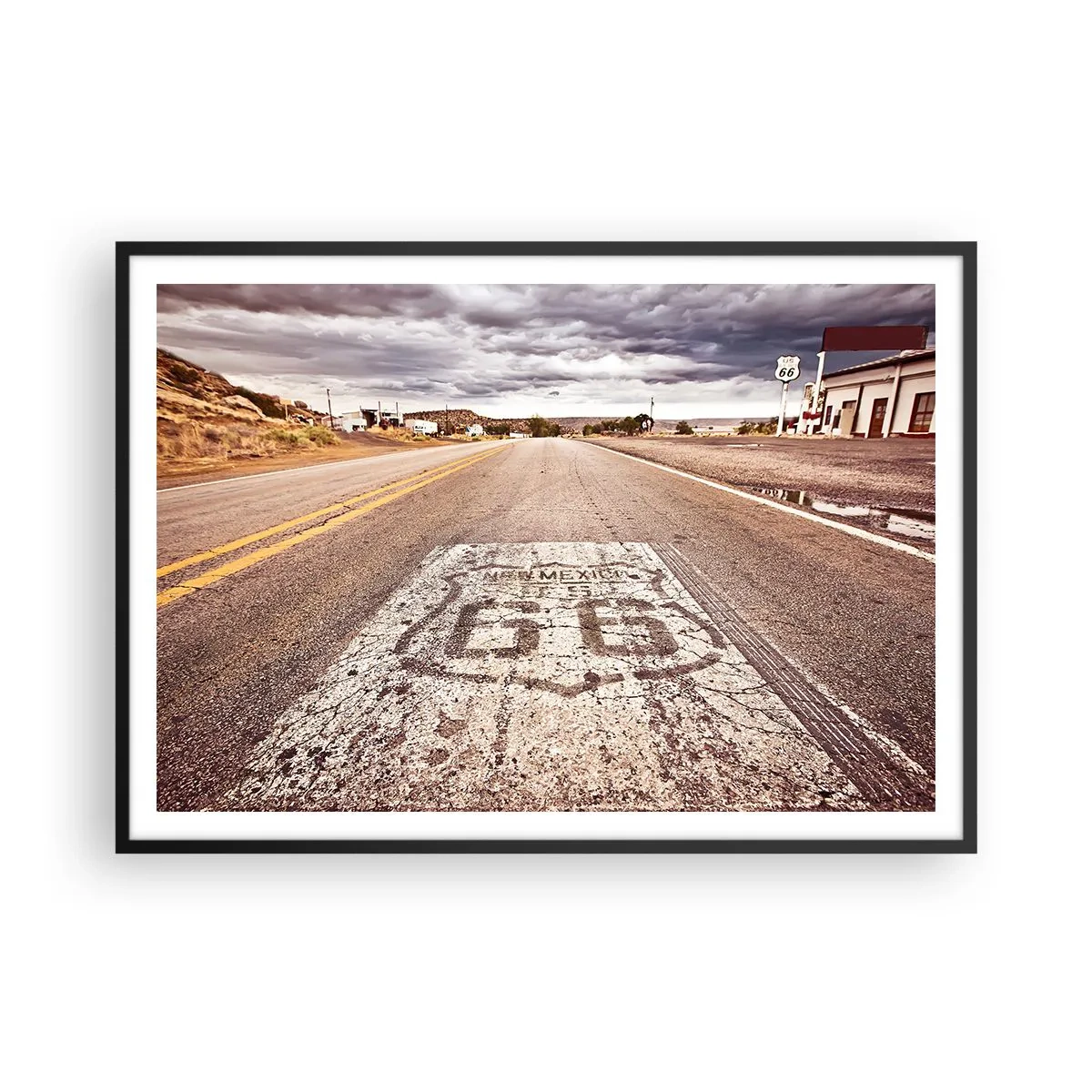 Poszter fehér keretben - Mother Road – amerikai legenda - 100x70 cm