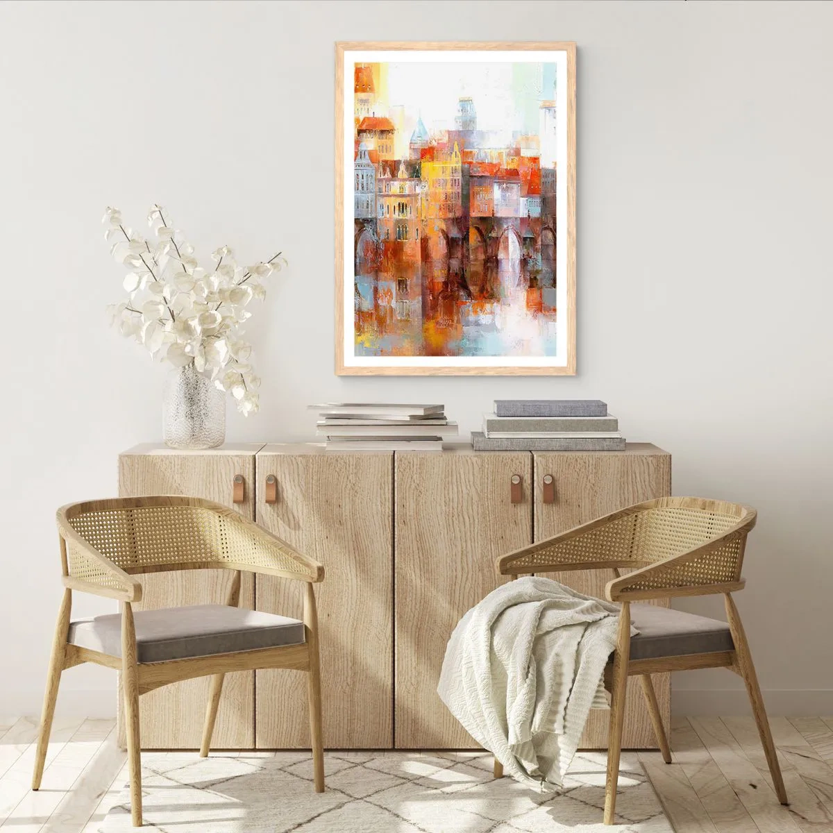 Poszter világos tölgy keretben - A híd alatt is gyönyörű - 50x70 cm