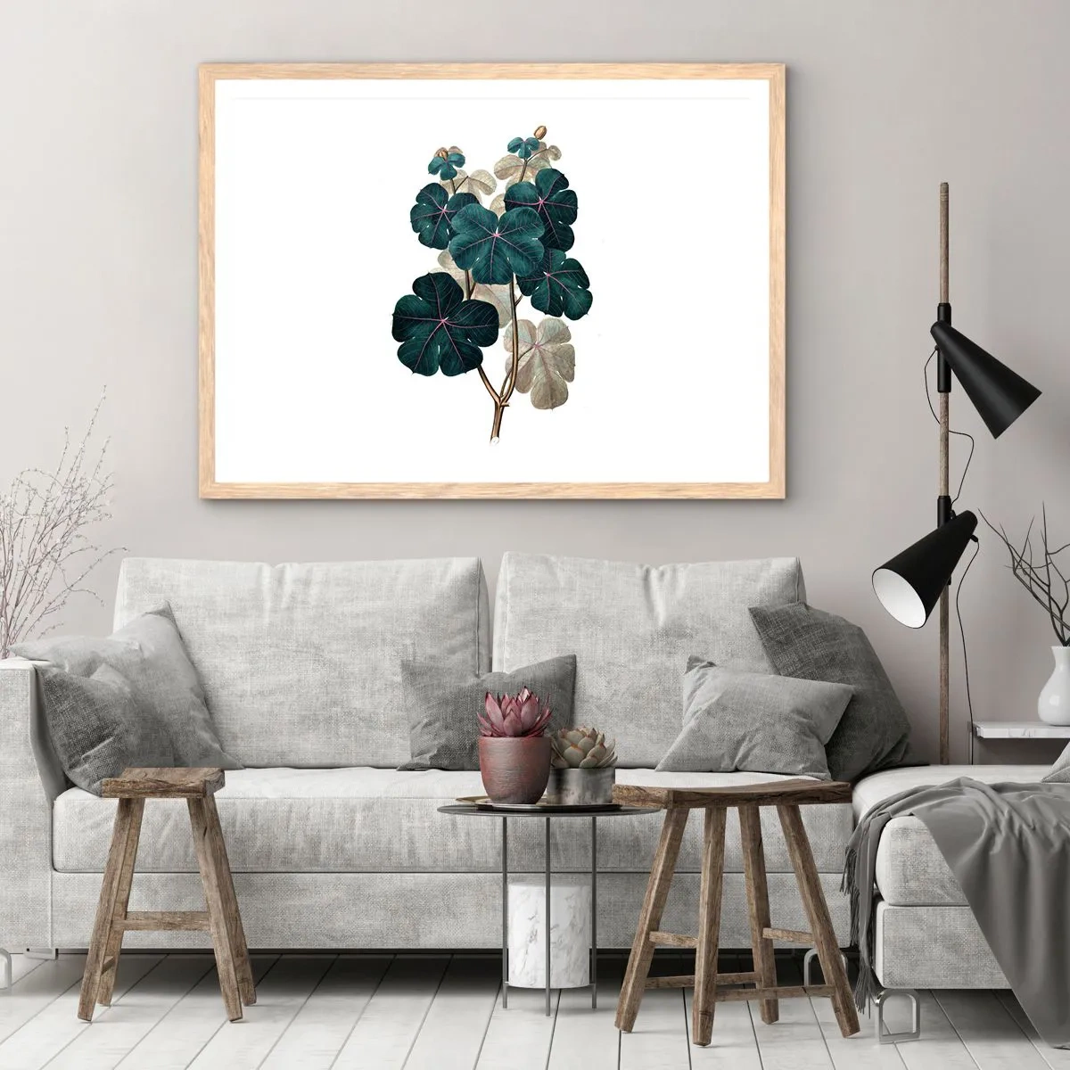 Poszter világos tölgy keretben - Egy régi herbáriumból - 91x61 cm