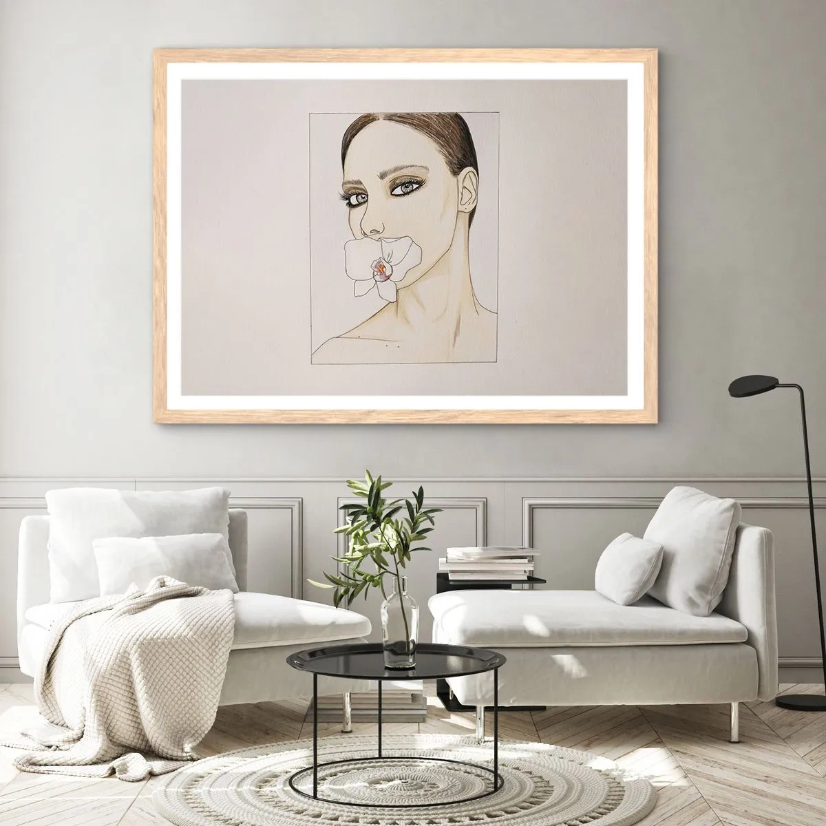 Poszter világos tölgy keretben - Az elegancia és a szépség szimbóluma - 40x30 cm