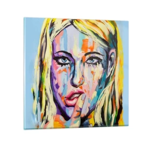 Üveg kép - Nézz egyenesen a szemébe - 30x30 cm