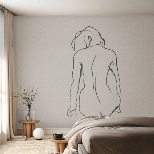 Öntapadós Fotótapéta Deluxe Sticker - Lány meztelenül - törvény, Vonal, Rajz - 300x210 cm