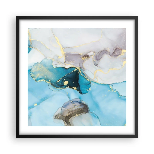 Poszter fehér keretben - Tanulmány a szürke és a türkiz találkozásáról - 50x50 cm