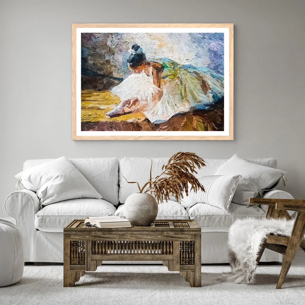 Poszter világos tölgy keretben - Degas festményéből - 100x70 cm