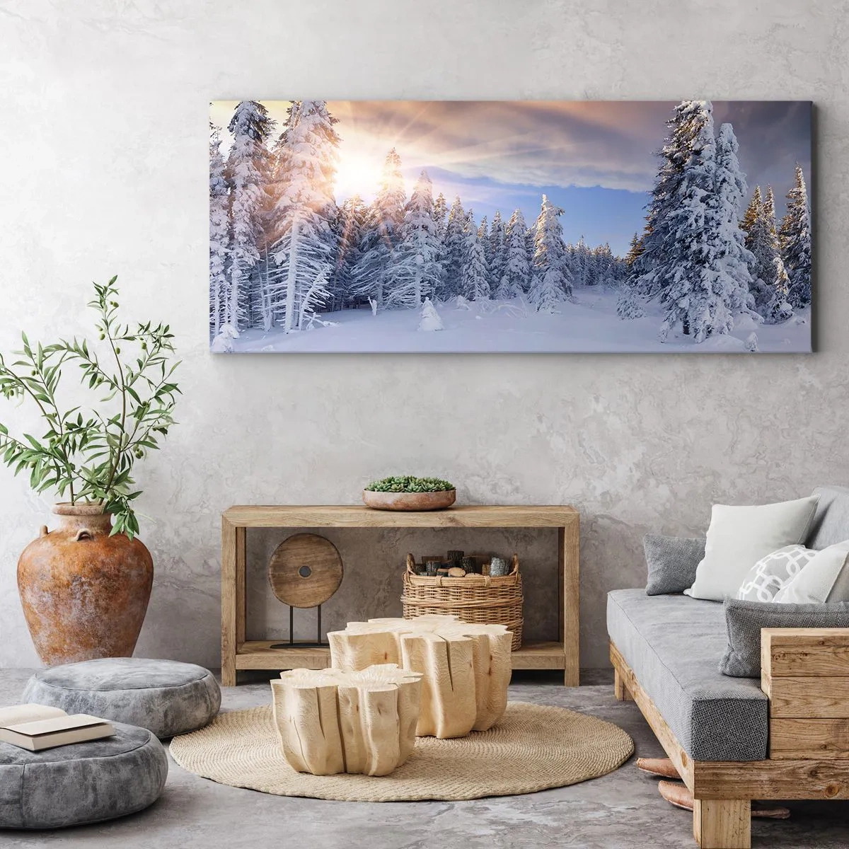 Vászonkép - A természet havas látványa - 160x50 cm
