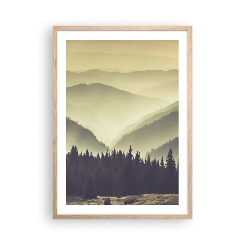 Poszter világos tölgy keretben - Hegyeken túl… - 50x70 cm