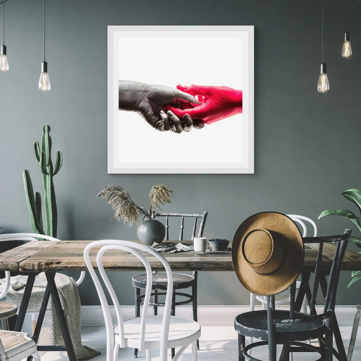 Poszter fekete keretben - Együtt, bár mások - 30x30 cm