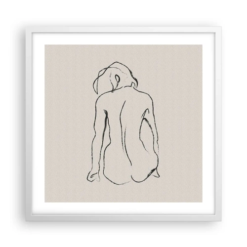 Poszter fekete keretben - Lány meztelenül - 50x50 cm
