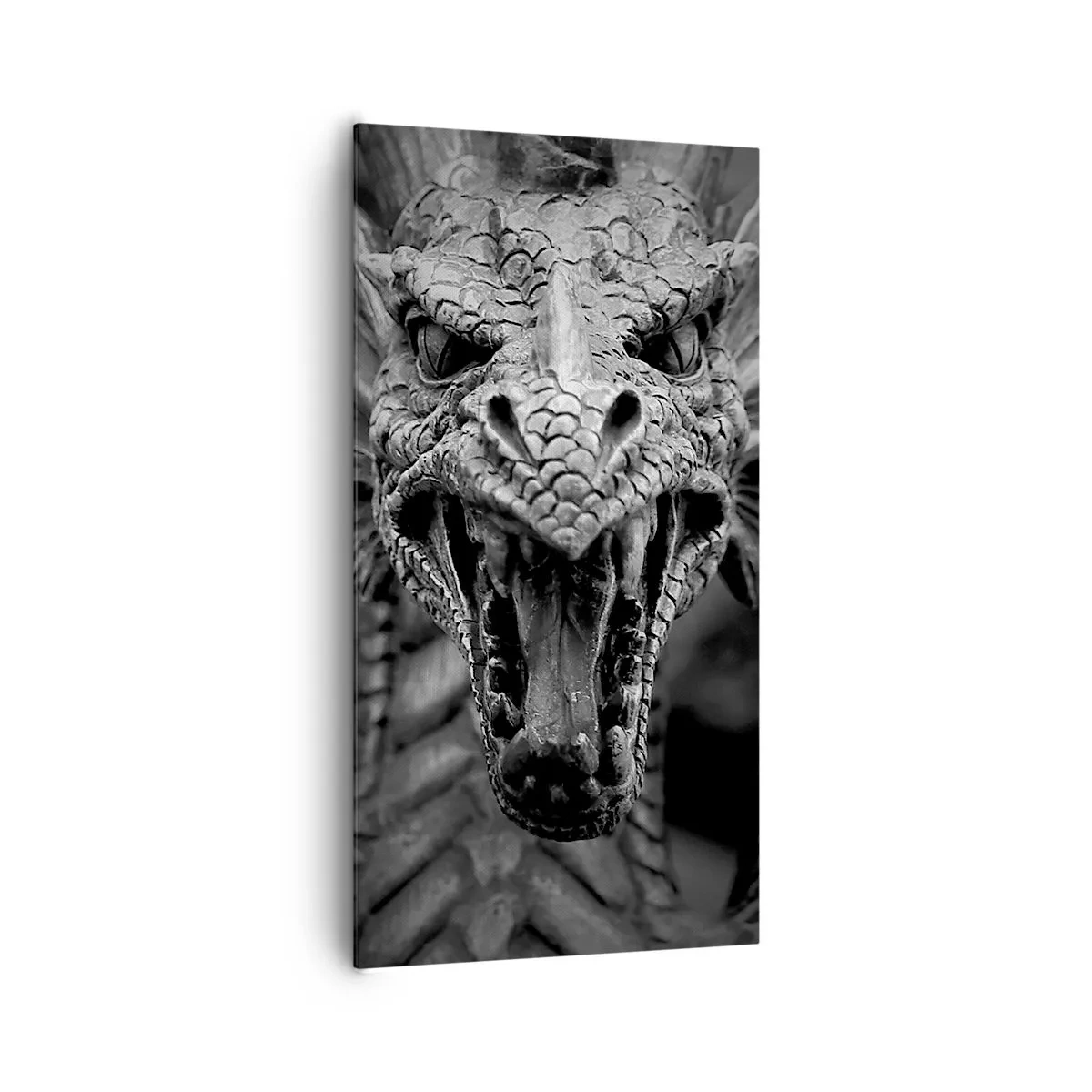 Vászonkép - Mesebeli sárkány szürke színben - 65x120 cm