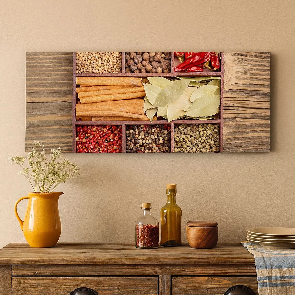 Vászonkép - Formarend, aromacsokor - 100x40 cm