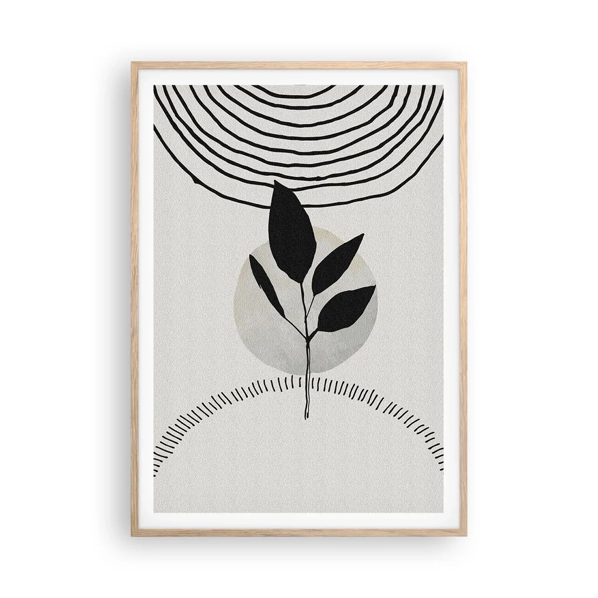 Poszter világos tölgy keretben - Kompozíció: a természet rituáléi - 70x100 cm