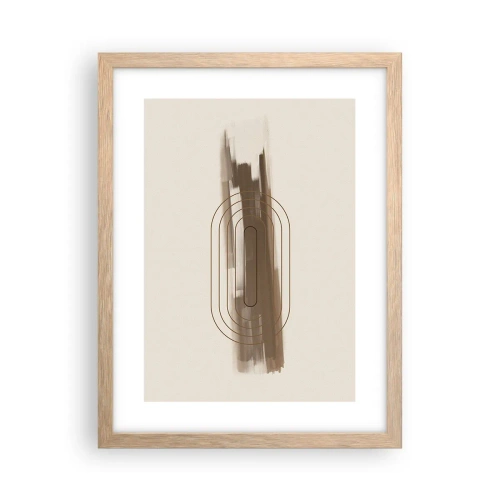 Poszter világos tölgy keretben - Szürke fuvallat - 30x40 cm