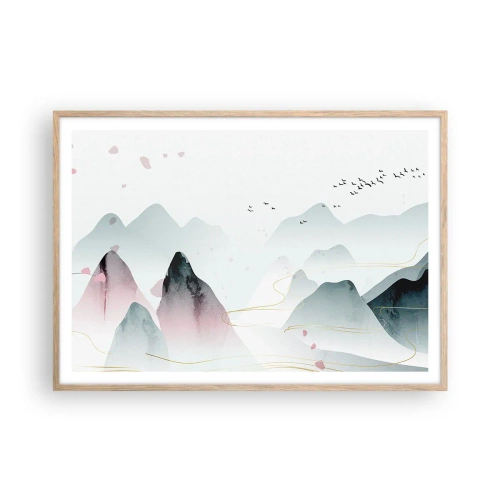 Poszter világos tölgy keretben - A csúcsok fölött - 100x70 cm