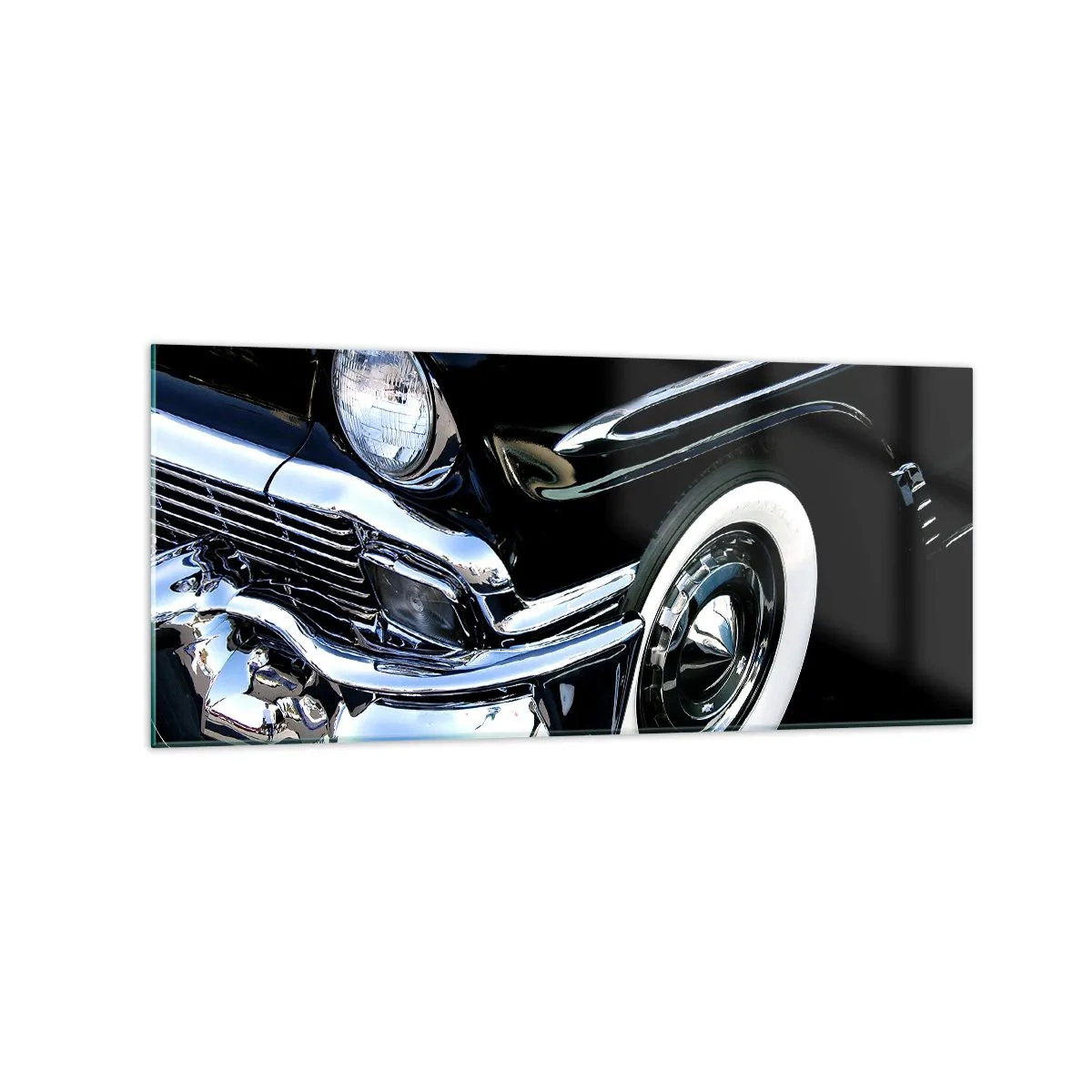 Üveg kép - Klasszika ezüst, fekete és fehér színben - 120x50 cm