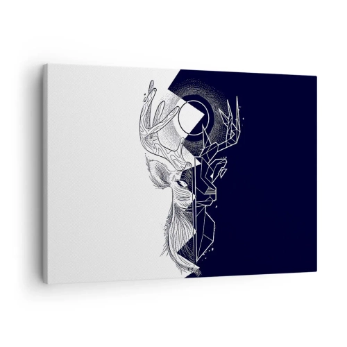 Vászonkép - Geometria és természet egy szimbolikus kompozícióban - 70x50cm - Az ellentétek harca és egysége - Modern fali dekoráció nappalihoz és hálószobához ARTTOR