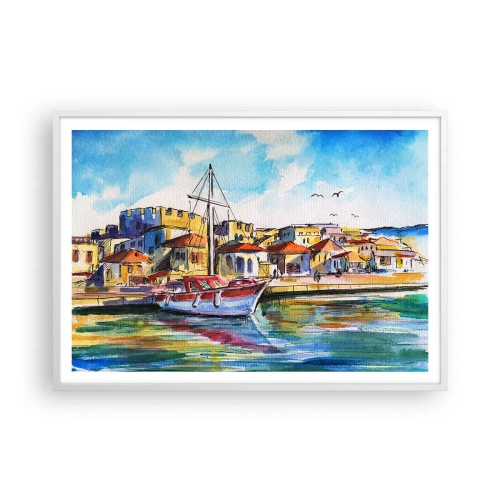 Poszter fekete keretben - Szivárványos délután - 100x70 cm