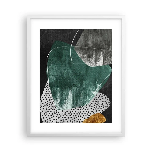 Poszter fekete keretben - Színes absztrakció aranypehellyel - 40x50 cm