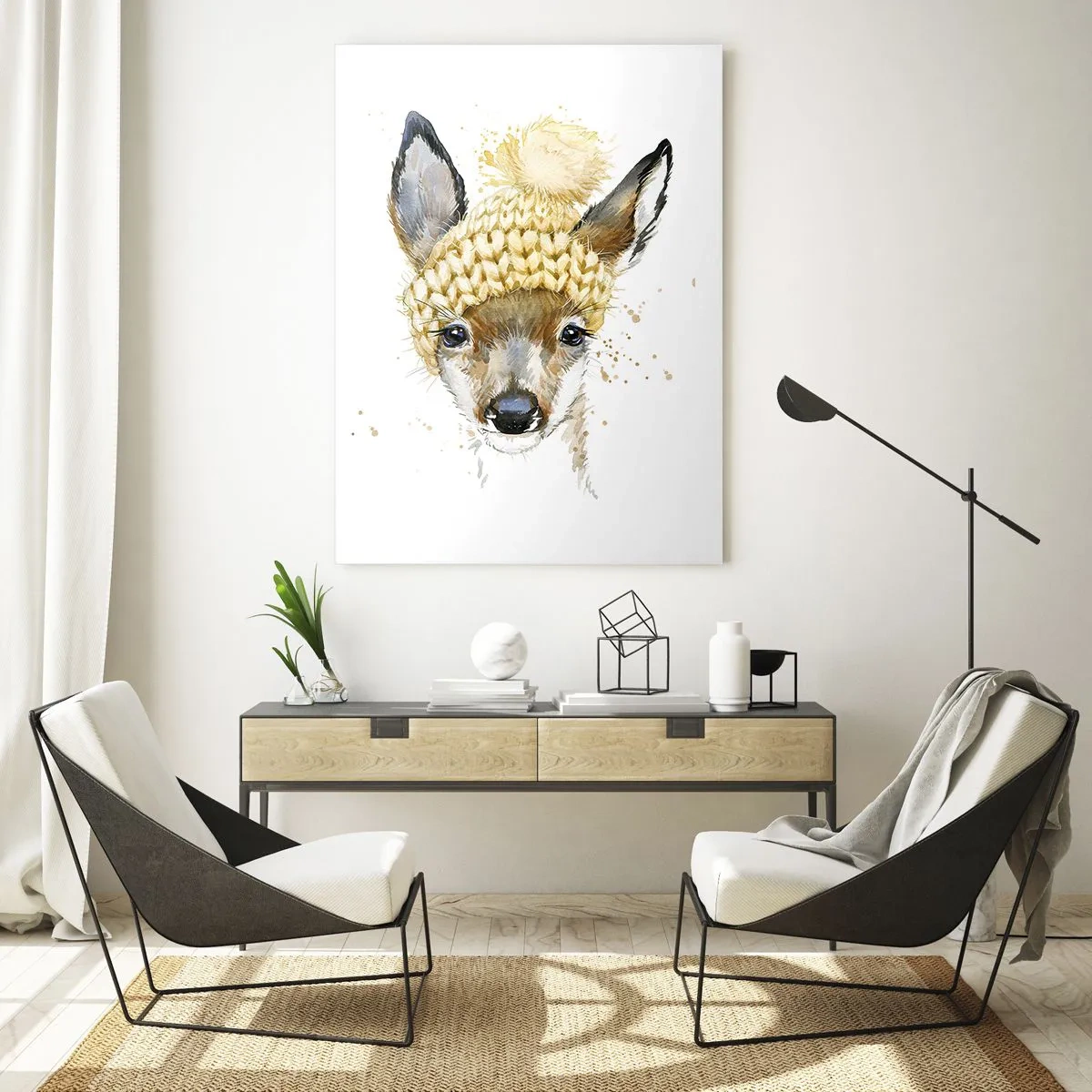 Üveg kép - Télre havas erdőben - 70x100 cm