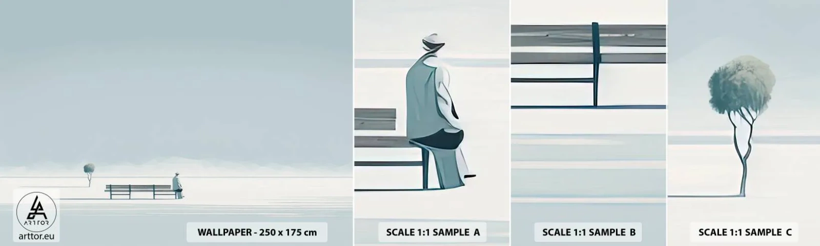 Fotótapéta Minta Standard Eco - Igen, én várok. - Minimalista, Magányos, Férfi - 100x30 cm