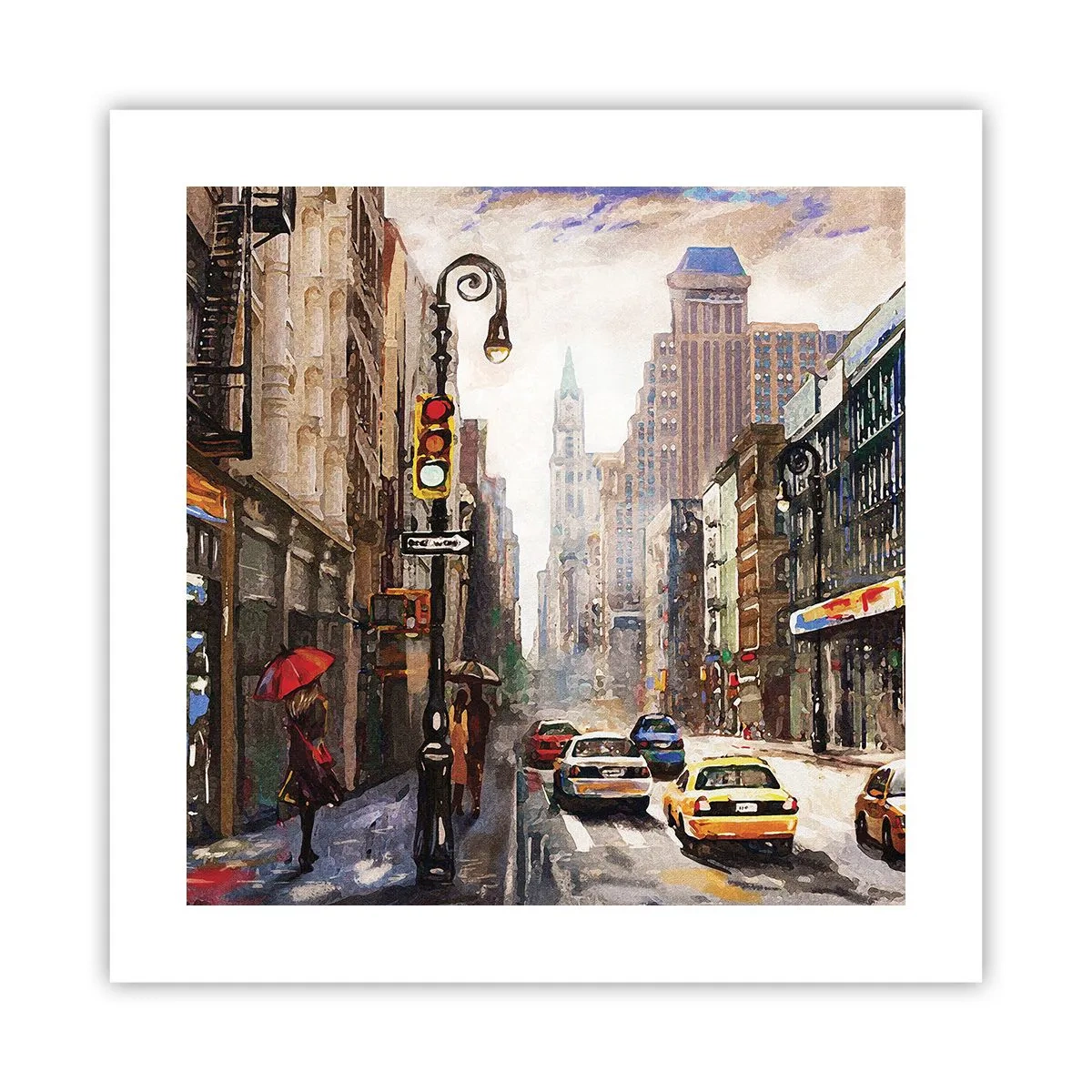 Poszter - New York – esőben is színes - 40x40 cm