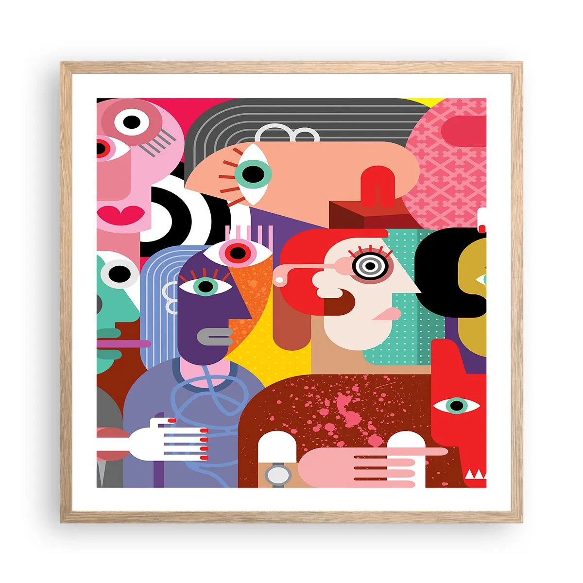 Poszter világos tölgy keretben - Picassó úrtól vagyunk - 60x60 cm