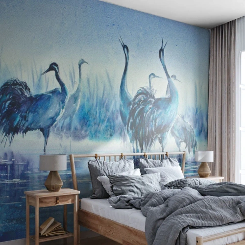 Öntapadós Fotótapéta Deluxe Sticker - Reggeli találkozás - Madarak, Tájkép, Víz - 300x210 cm