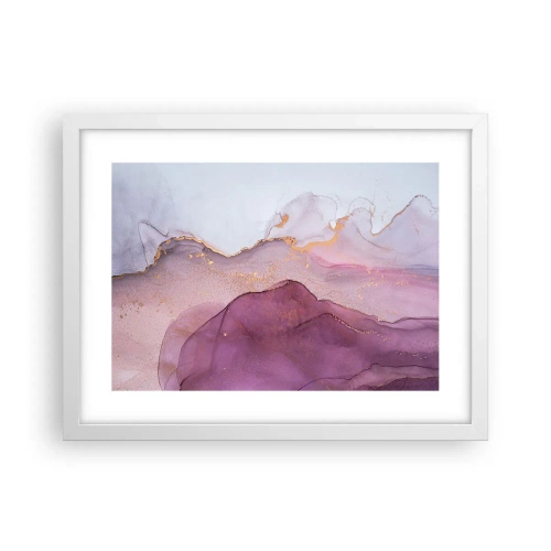 Poszter fekete keretben - Lila és orgonaszínű hullámok - 40x30 cm