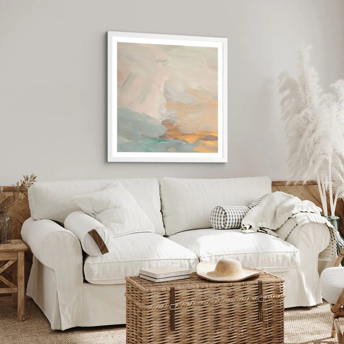 Poszter fekete keretben - Absztrakció - a szelídség földje - 60x60 cm