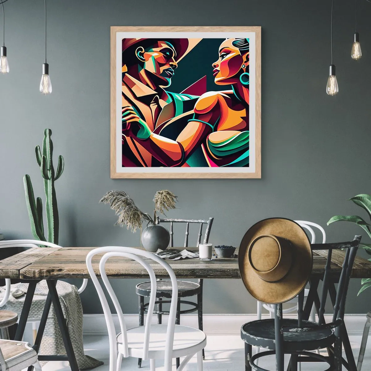 Poszter világos tölgy keretben - A szív ritmusában - 60x60 cm