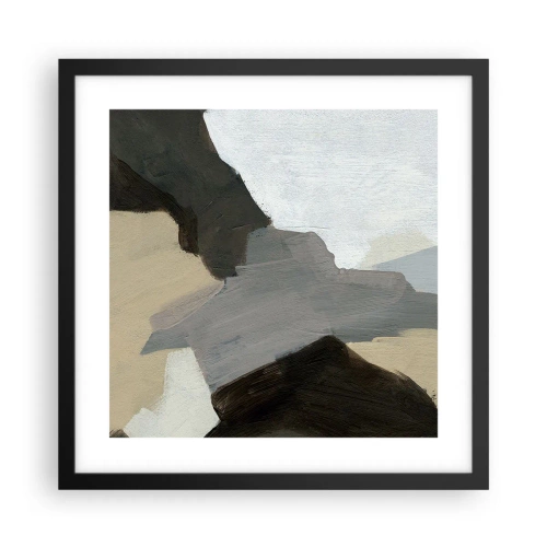Poszter fehér keretben - Absztrakció: a szürke elválasztásai - 40x40 cm