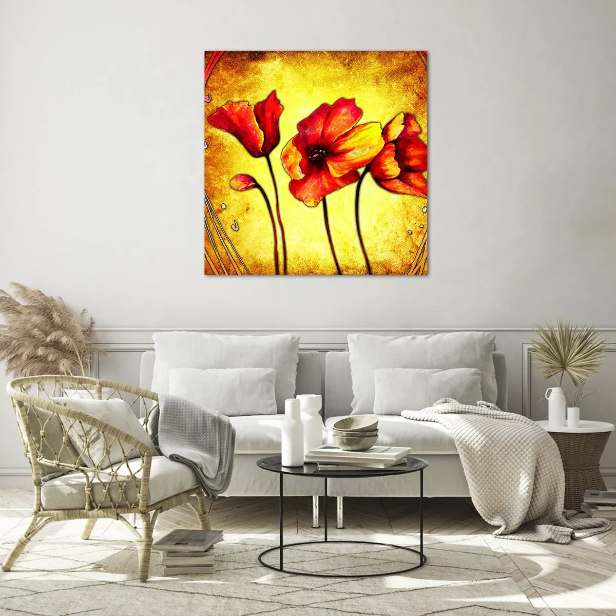 Üveg kép - Szecessziós díszítésben - 30x30 cm