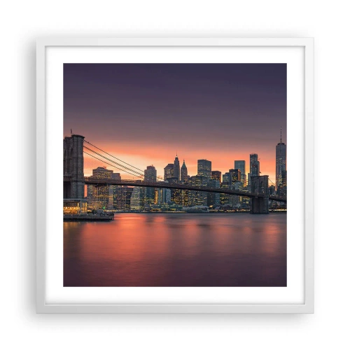 Poszter fekete keretben - Lila csendbe merülve - 50x50 cm