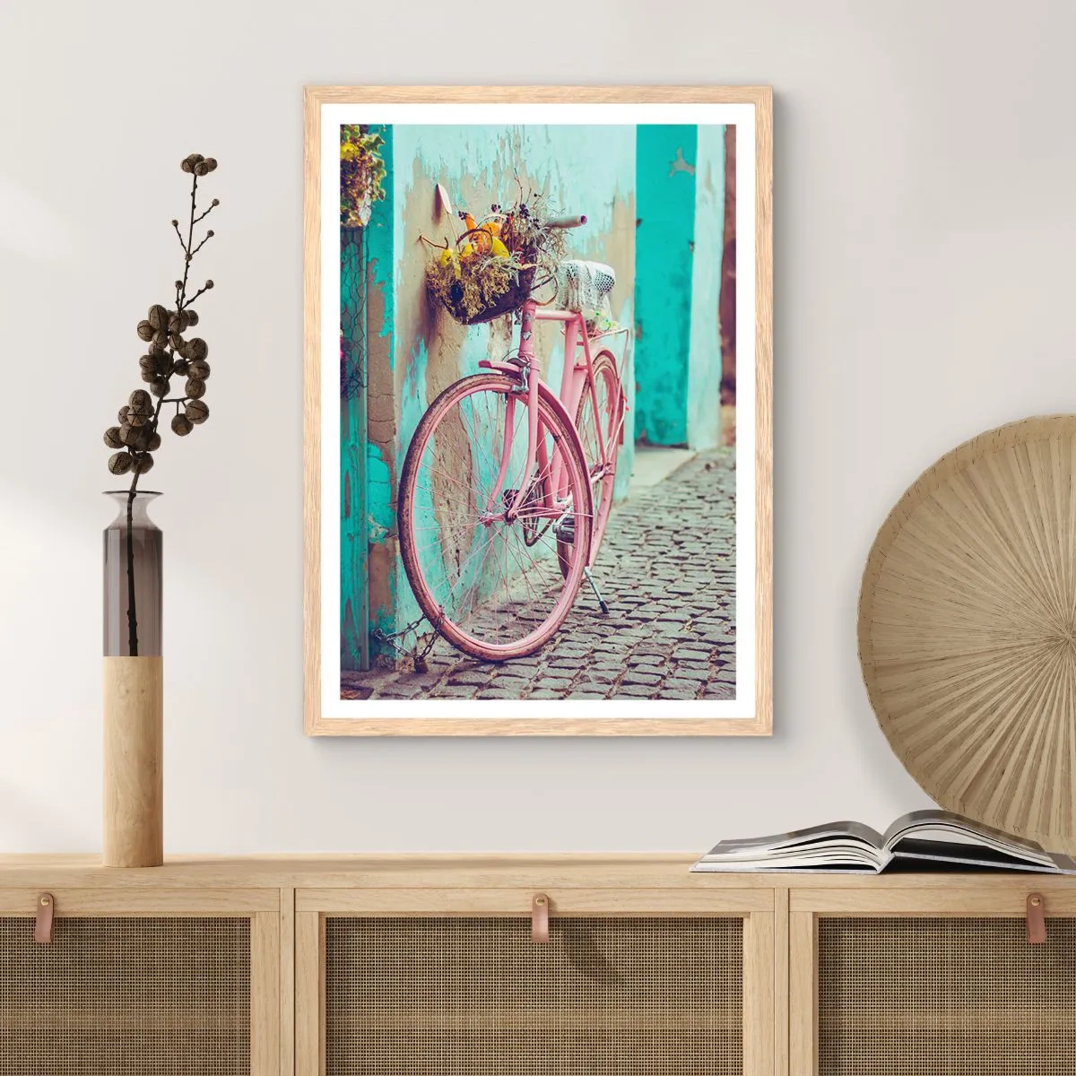 Poszter világos tölgy keretben - Mindjárt visszajövök - 40x50 cm