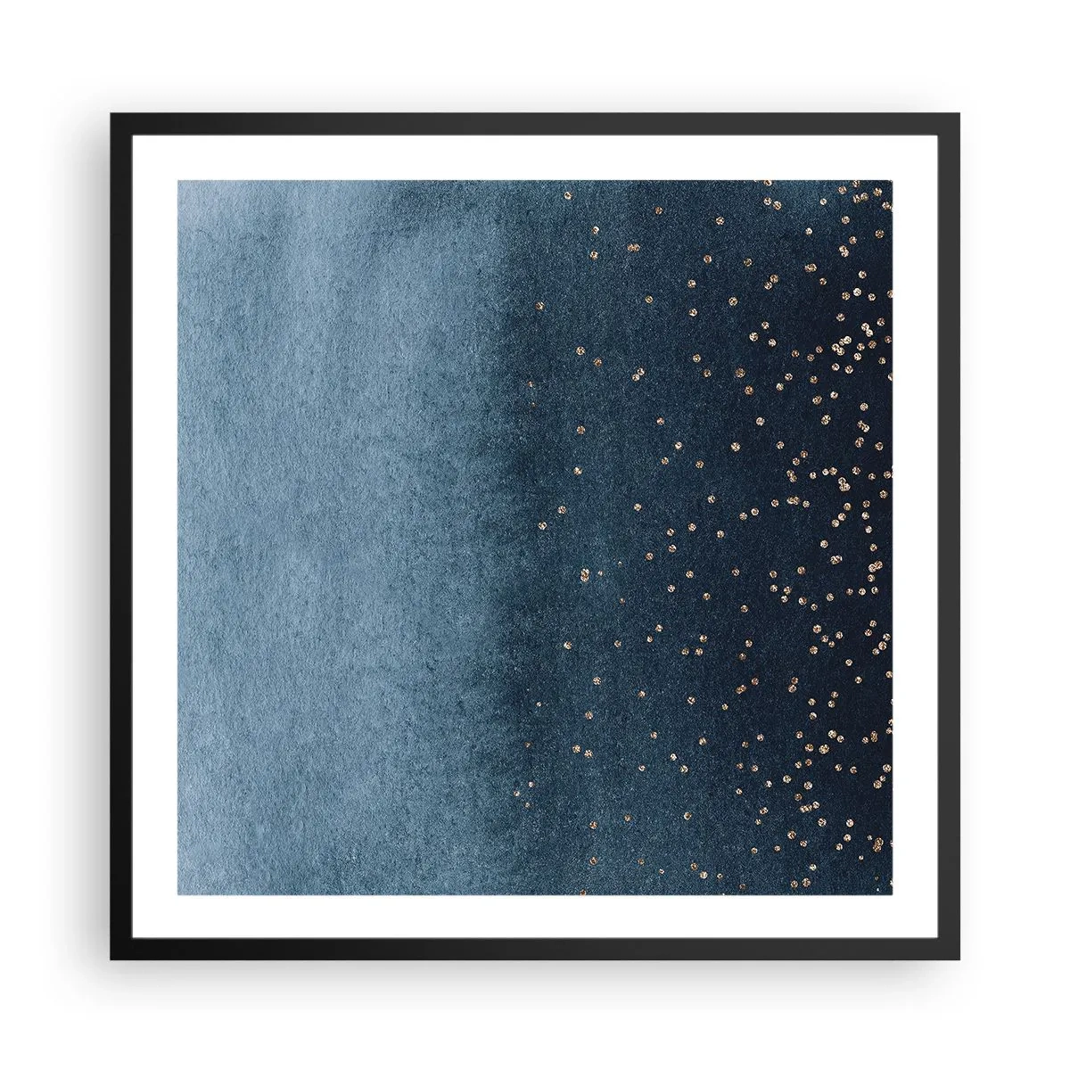 Poszter fehér keretben - Kompozíció - kék fázisok - 60x60 cm