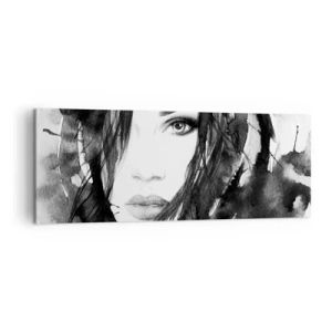 Vászonkép - Fekete-fehér hölgy portréja - 140x50 cm