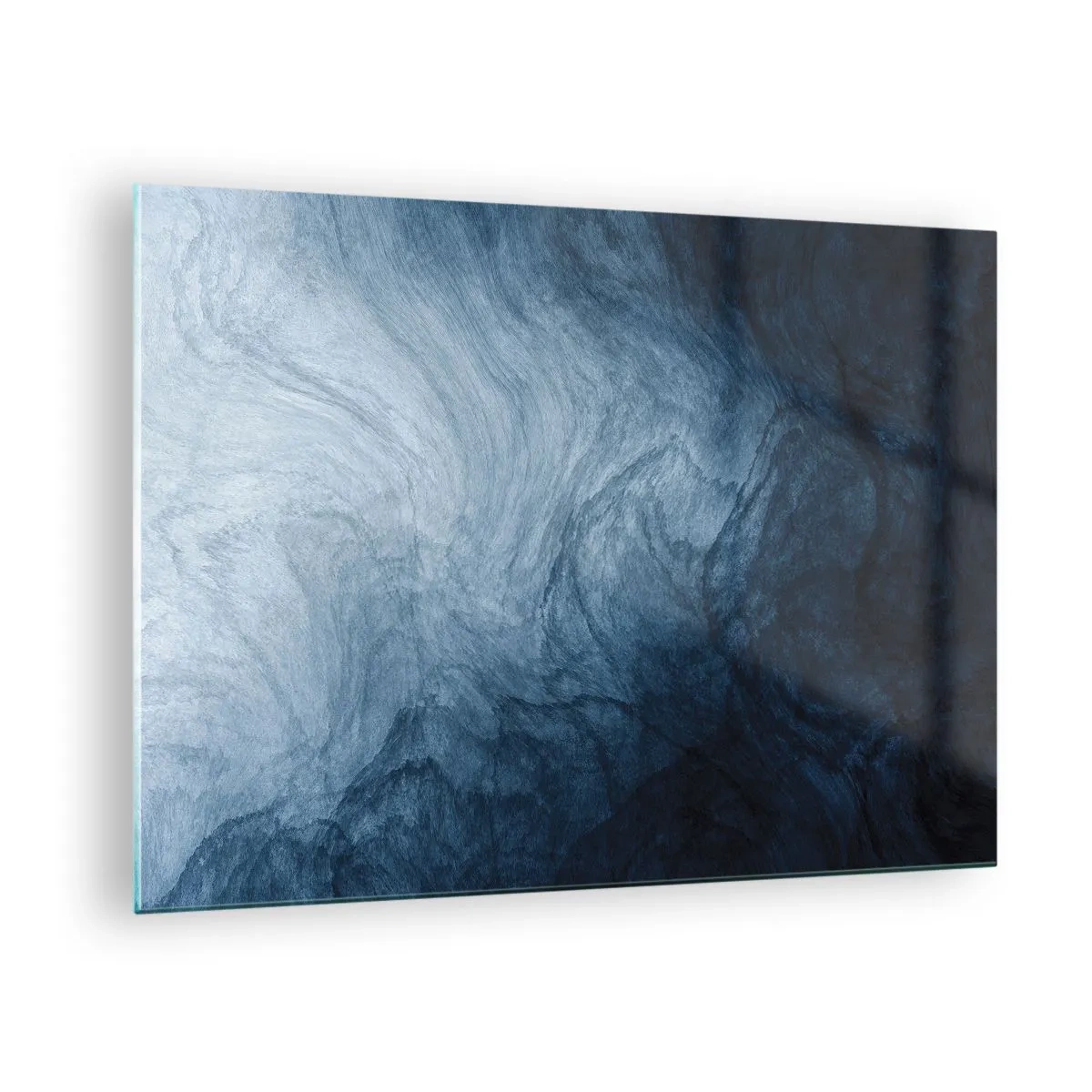 Üveg kép - Absztrakt mélység sötétkék és szürke árnyalatokban - 70x50cm - Mélyrenyúlás - Modern fali dekoráció nappalihoz és hálószobához ARTTOR