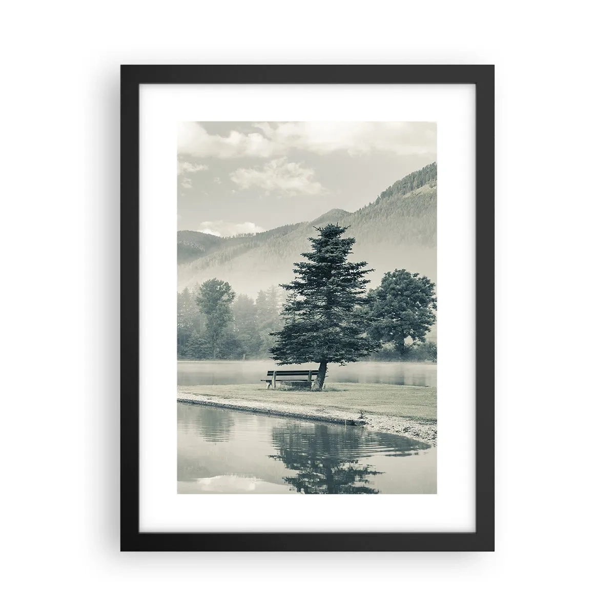 Poszter fehér keretben - A tó még alszik - 30x40 cm