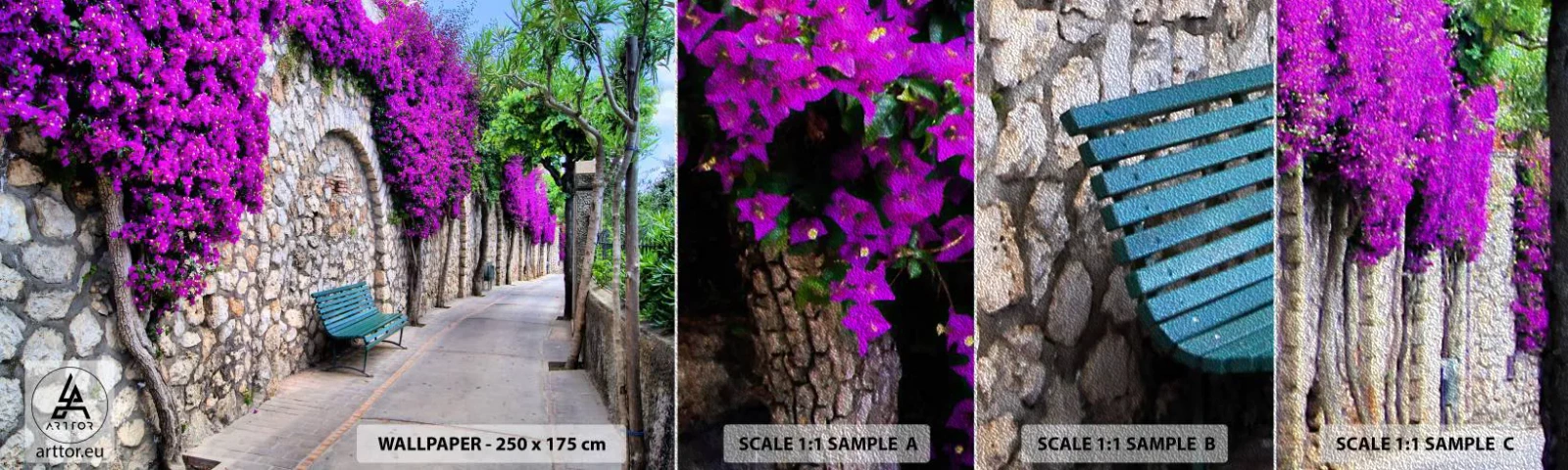 Fotótapéta Minta Premium Sand - Találkozzunk minél előbb - Város, Virágok, Olaszország - 100x30 cm