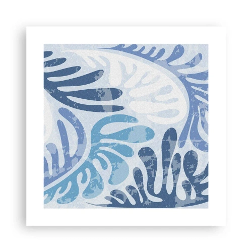 Poszter - Kék páfrányok - 40x40 cm