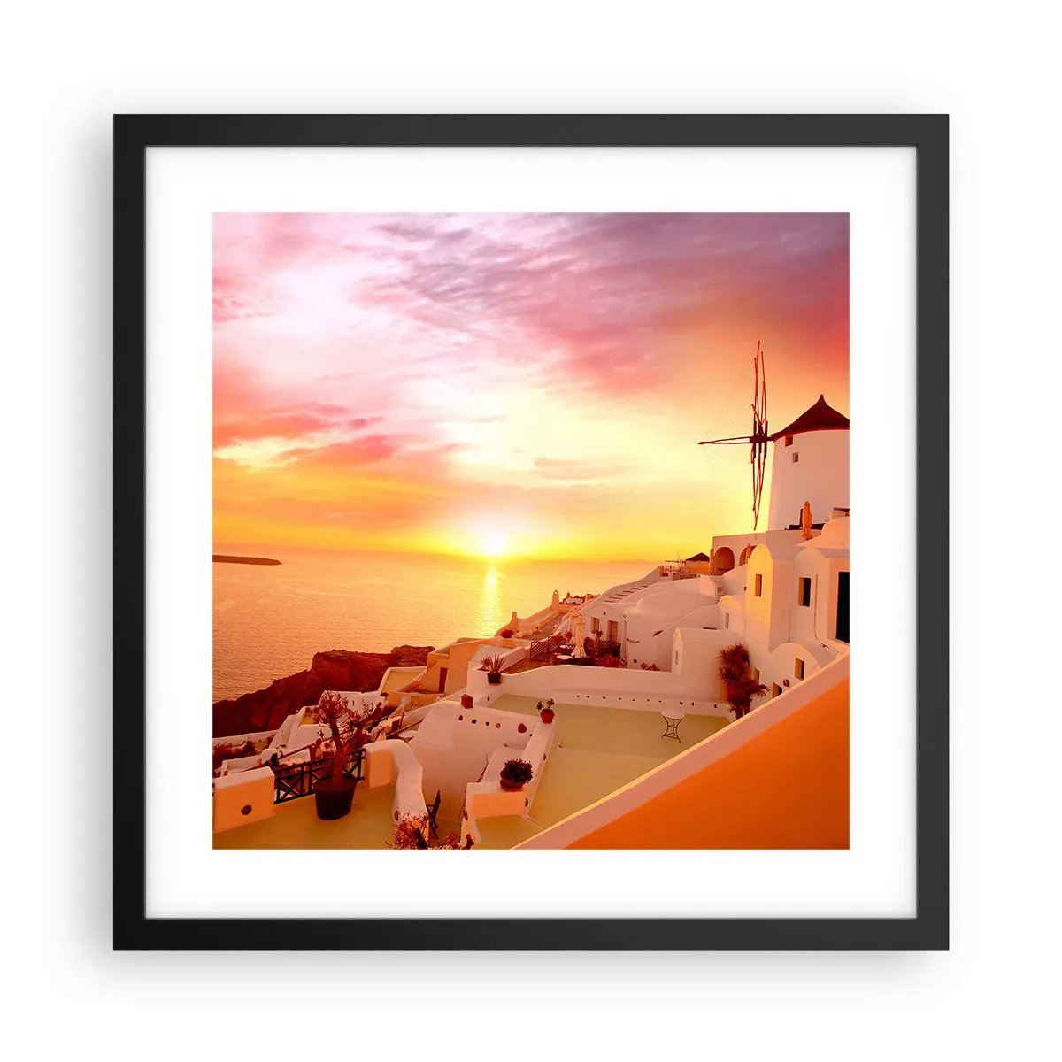 Poszter fehér keretben - Szétfolyni a fehérben és aranyban - 40x40 cm