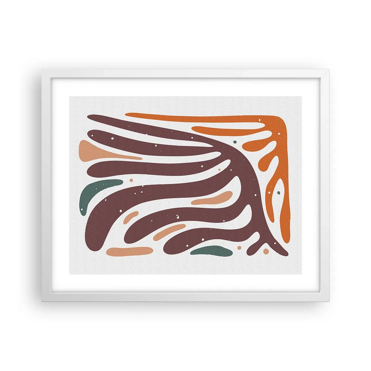 Poszter fekete keretben - Sugárzó organikus kompozíció - 50x40 cm