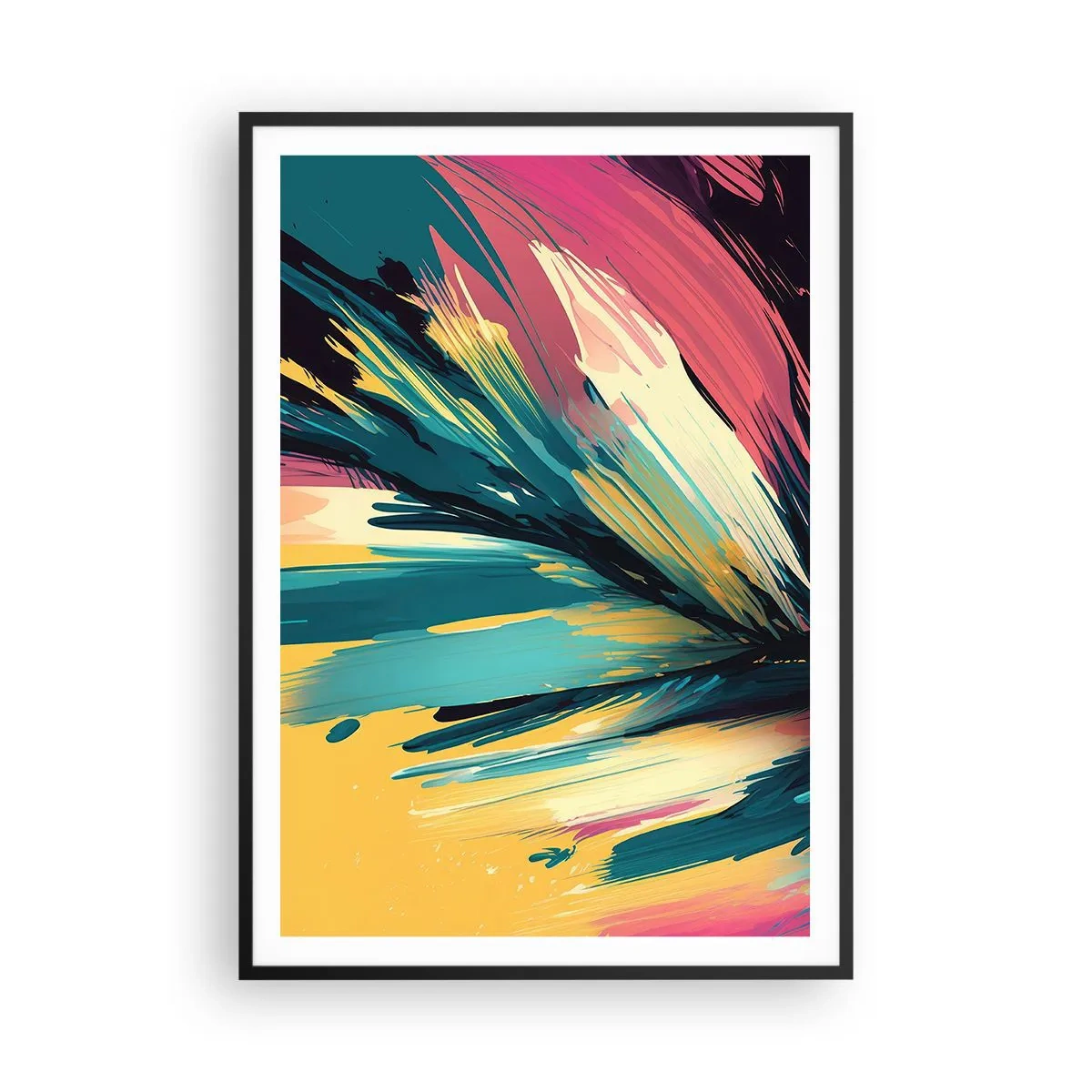 Poszter fehér keretben - Kompozíció - az öröm robbanása - 70x100 cm