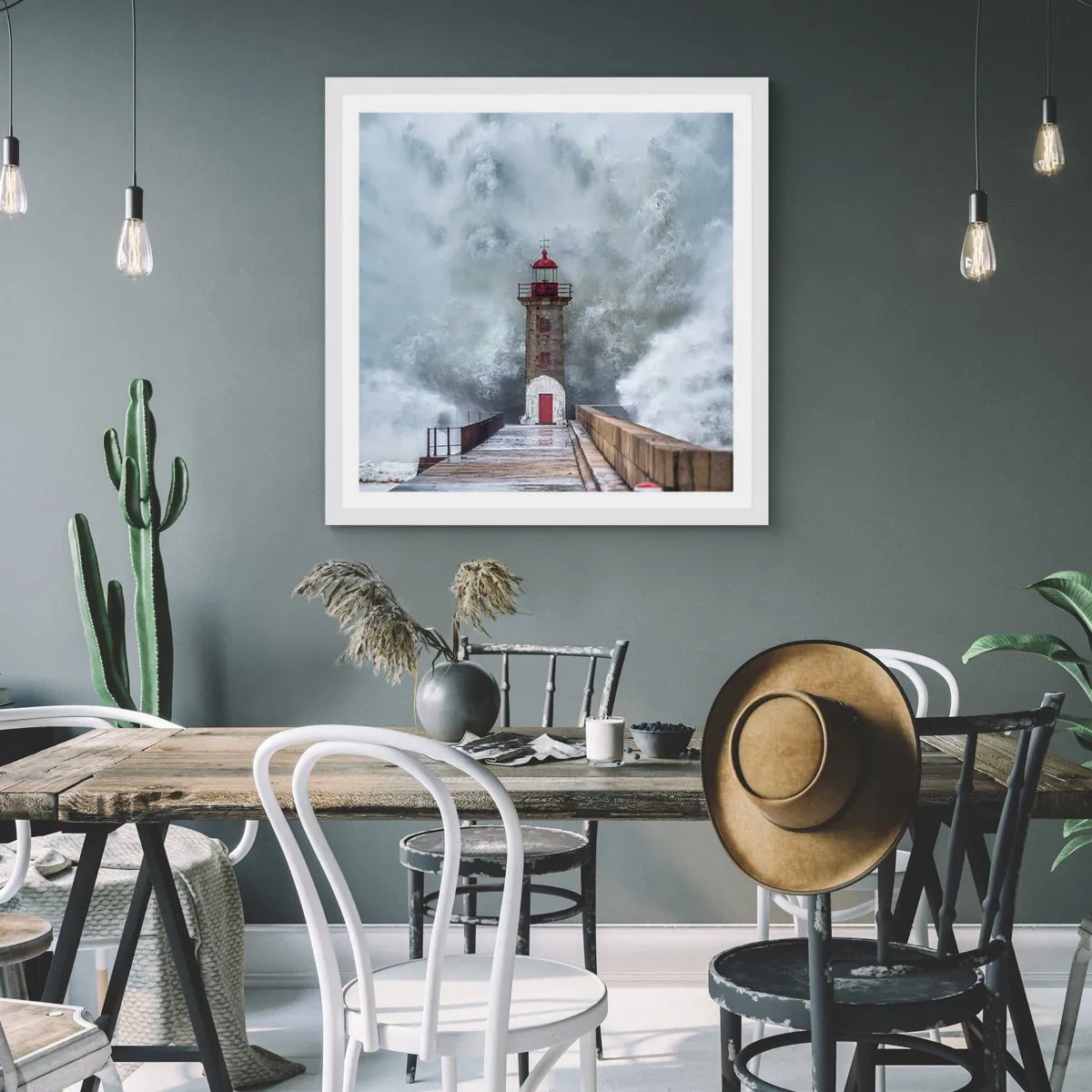 Poszter fekete keretben - A vizek ordítása, a vihar zaja - 60x60 cm