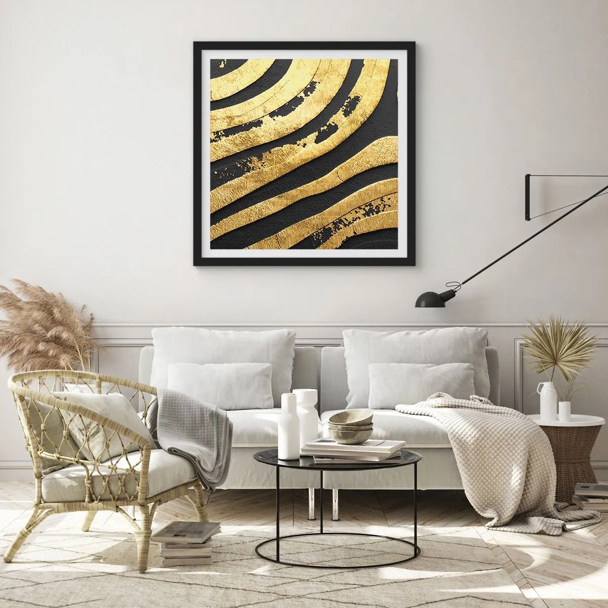 Poszter fehér keretben - Minden folyik - 50x50 cm