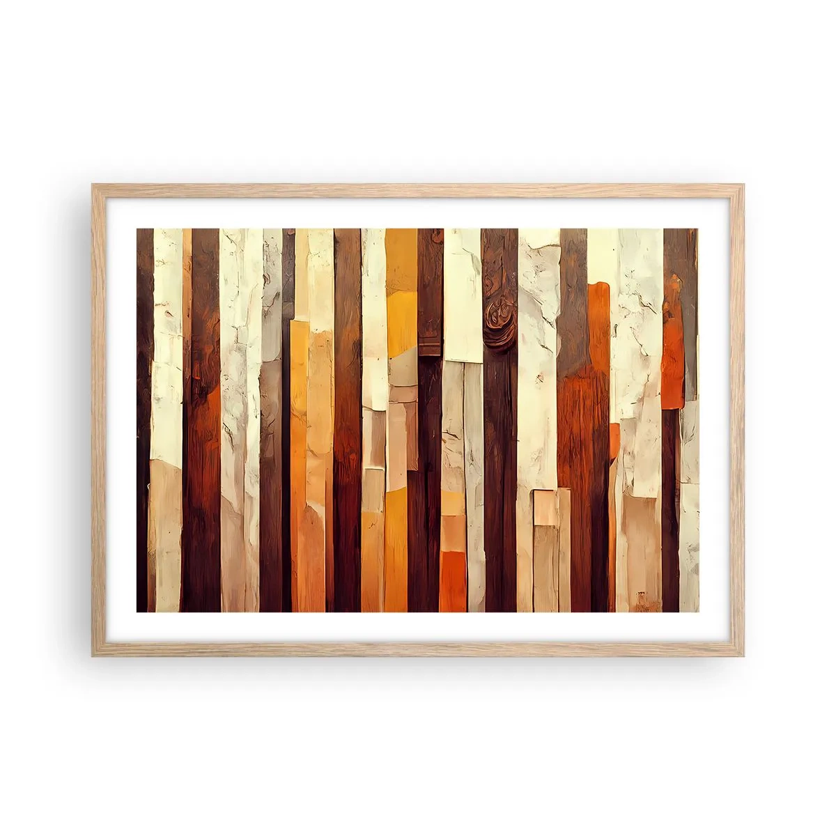 Poszter világos tölgy keretben - Az erdei fák himnusza - 70x50 cm