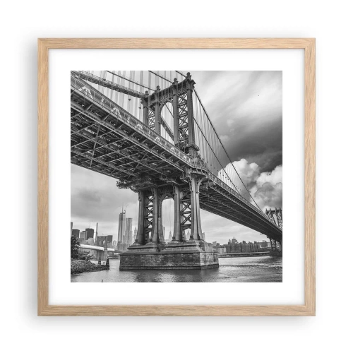 Poszter világos tölgy keretben - A város szívébe - 40x40 cm